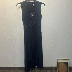 Navy blue midi dress